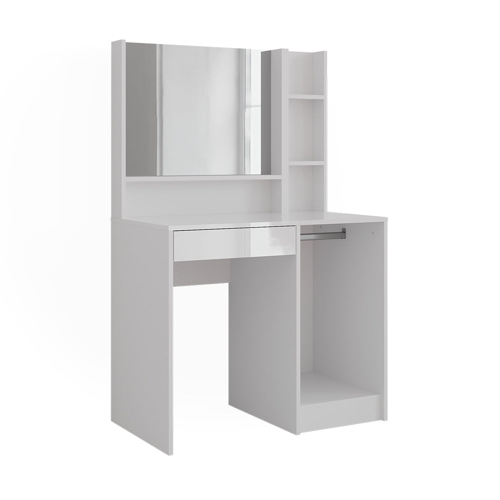 Vicco Tavolo da toeletta Bianco/bianco lucido 89.8 cm 3 parti