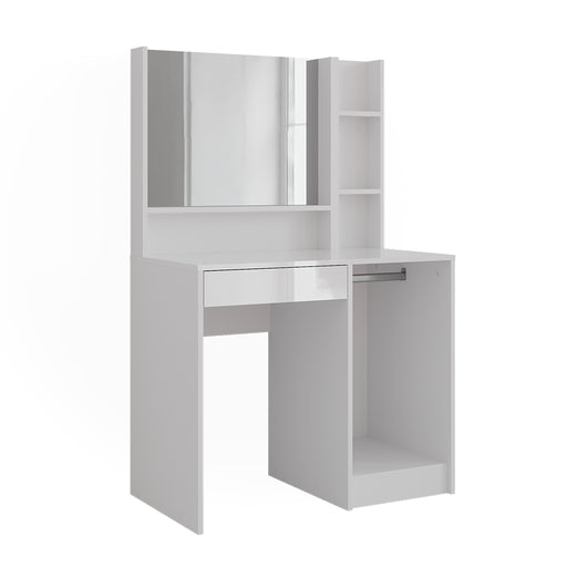 Vicco Tavolo da toeletta Bianco/bianco lucido 89.8 cm 3 parti