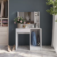 Vicco Tavolo da toeletta Bianco/bianco lucido 89.8 cm 3 parti