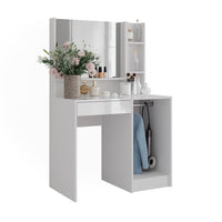 Vicco Tavolo da toeletta Bianco/bianco lucido 89.8 cm 3 parti