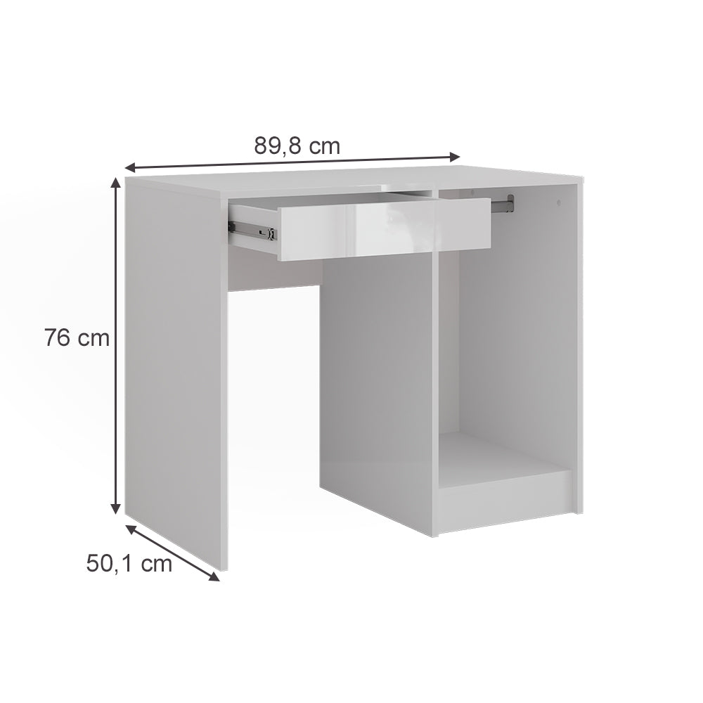 Vicco Tavolo da toeletta Bianco/bianco lucido 89.8 cm