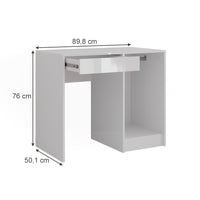 Vicco Tavolo da toeletta Bianco/bianco lucido 89.8 cm