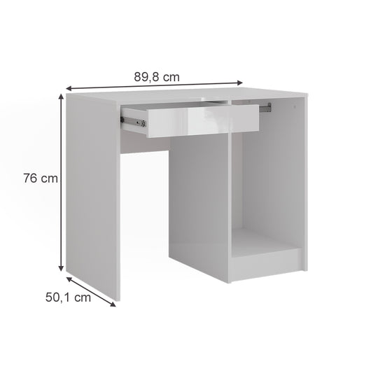 Vicco Tavolo da toeletta Bianco/bianco lucido 89.8 cm