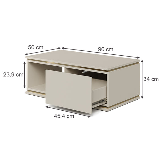 Vicco Tavolino Cachemire 90 x 50 cm con cassetto