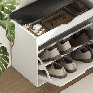 Vicco Panca scarpiera da ingresso Bianco 60 x 51 cm con 2 scomparti