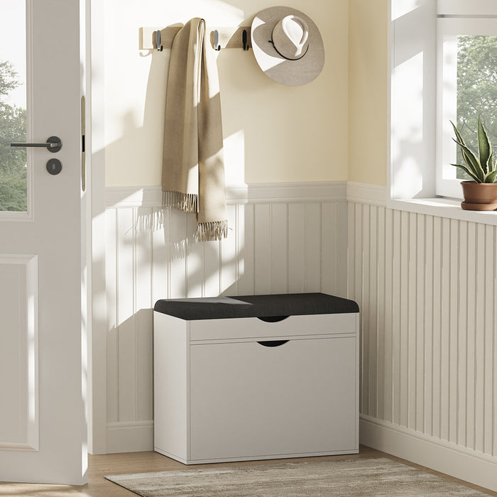 Vicco Panca scarpiera da ingresso Bianco 60 x 51 cm con 2 scomparti