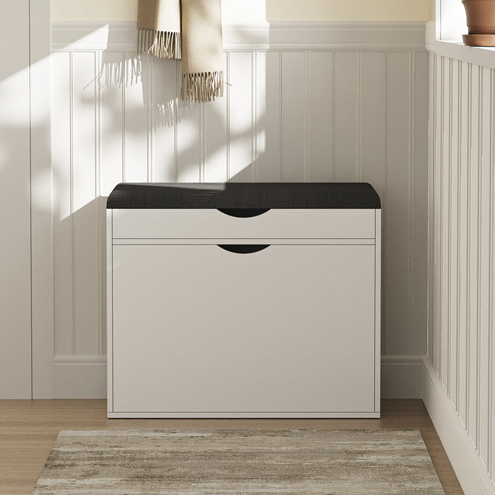 Vicco Panca scarpiera da ingresso Bianco 60 x 51 cm con 2 scomparti