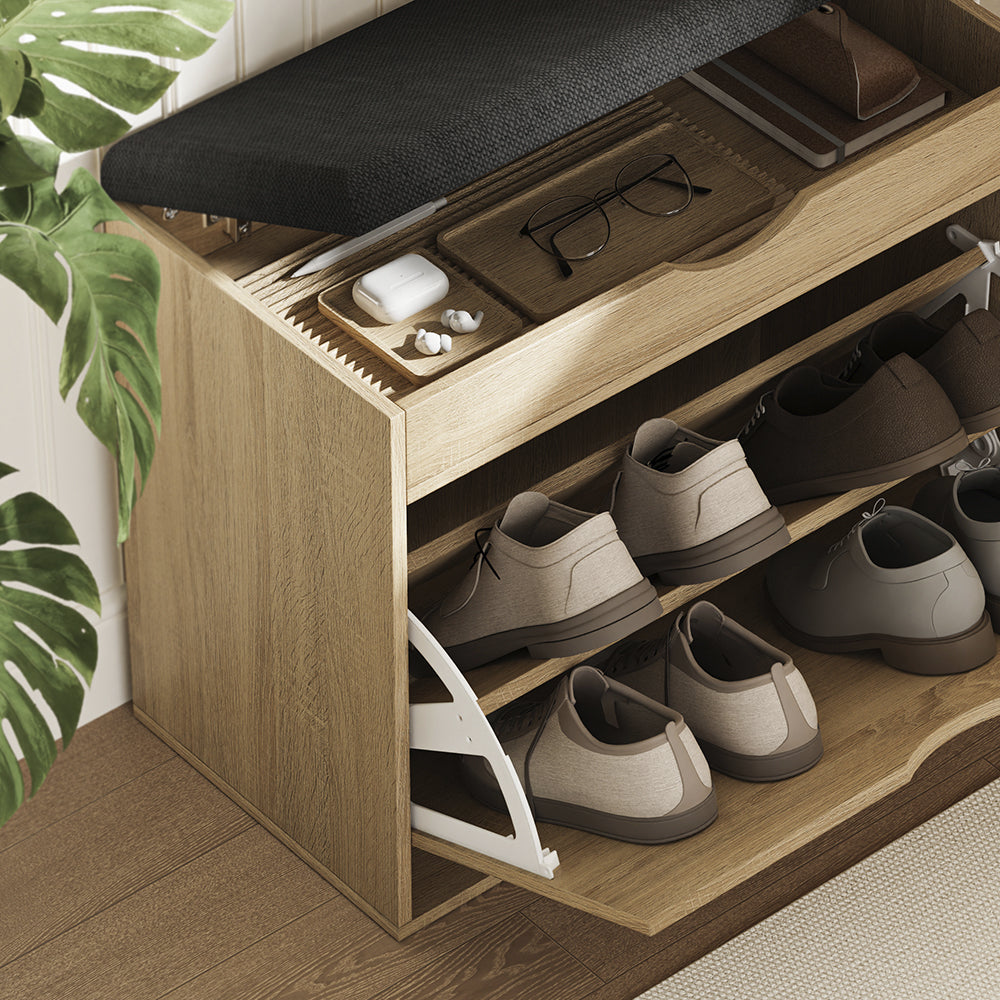 Vicco Panca scarpiera da ingresso Sonoma 60 x 51 cm con 2 scomparti