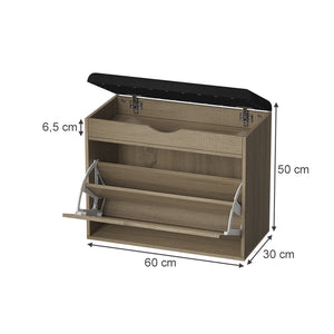 Vicco Panca scarpiera da ingresso Sonoma 60 x 51 cm con 2 scomparti