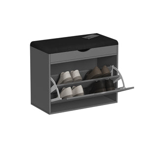 Vicco Panca scarpiera da ingresso Antracite 60 x 51 cm con 2 scomparti