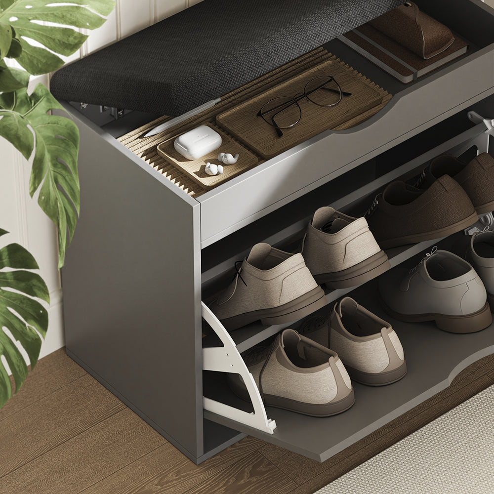 Vicco Panca scarpiera da ingresso Antracite 60 x 51 cm con 2 scomparti