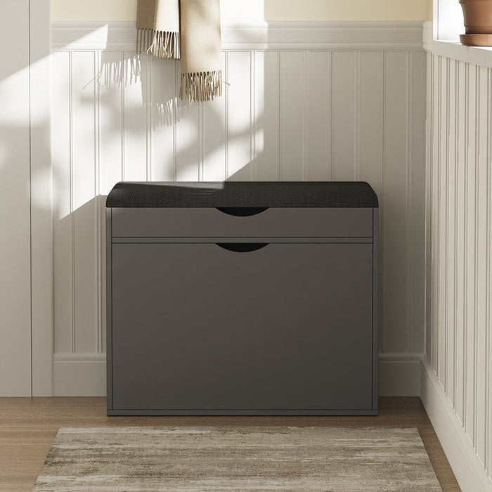 Vicco Panca scarpiera da ingresso Antracite 60 x 51 cm con 2 scomparti