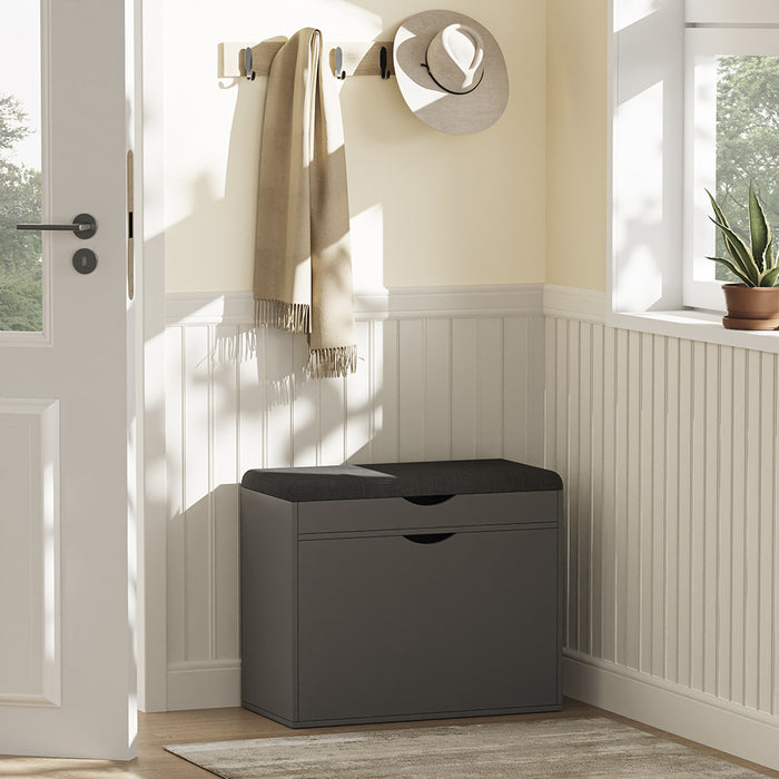 Vicco Panca scarpiera da ingresso Antracite 60 x 51 cm con 2 scomparti