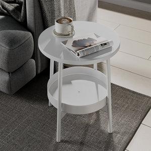 Vicco Tavolino da salotto Bianco 40 x 40 cm con spazio di archiviazione aggiuntivo