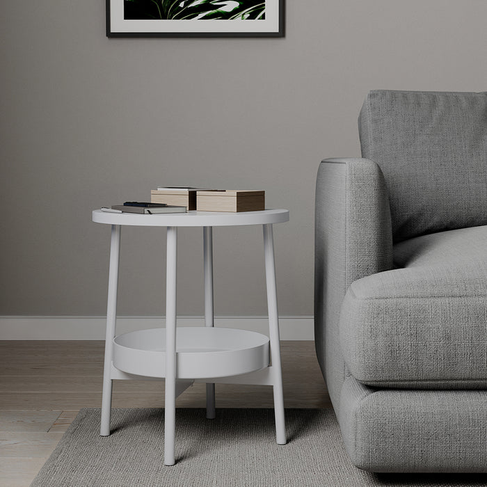 Vicco Tavolino da salotto Bianco 40 x 40 cm con spazio di archiviazione aggiuntivo