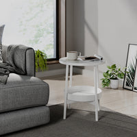 Vicco Tavolino da salotto Bianco 40 x 40 cm con spazio di archiviazione aggiuntivo