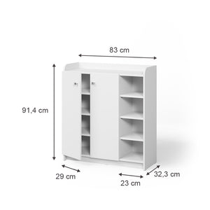 Vicco Mobile porta scarpe Bianco 83 x 91.4 cm con 2 porte