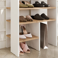 Vicco Scarpiera Rovere bianco/dorato 60 x 100 cm con 5 scomparti