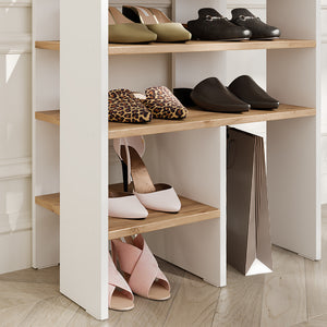 Vicco Scarpiera Rovere bianco/dorato 60 x 100 cm con 5 scomparti