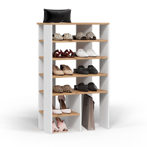 Vicco Scarpiera Rovere bianco/dorato 60 x 100 cm con 5 scomparti