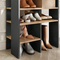 Vicco Scarpiera Antracite/quercia dorata 60 x 100 cm con 5 scomparti