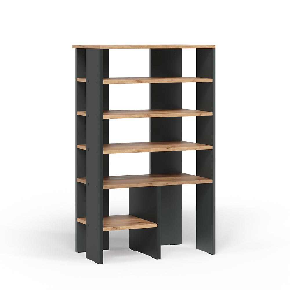 Vicco Scarpiera Antracite/quercia dorata 60 x 100 cm con 5 scomparti