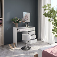 Vicco Tavolo da toeletta Bianco/bianco lucido 89.8 cm con sgabello