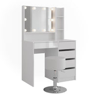 Vicco Tavolo da toeletta Bianco/bianco lucido 89.8 cm 4 parti