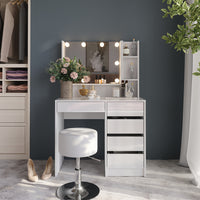 Vicco Tavolo da toeletta Bianco/bianco lucido 89.8 cm 4 parti