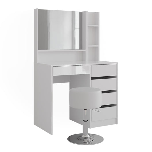 Vicco Tavolo da toeletta Bianco lucido 89.8 cm 7 parti