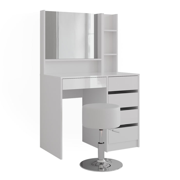 Vicco Tavolo da toeletta Bianco lucido 89.8 cm 7 parti