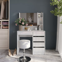 Vicco Tavolo da toeletta Bianco lucido 89.8 cm 7 parti