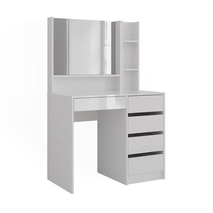 Vicco Tavolo da toeletta Bianco lucido 89.8 cm 6 parti