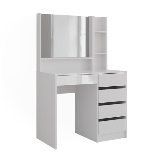 Vicco Tavolo da toeletta Bianco lucido 89.8 cm 6 parti