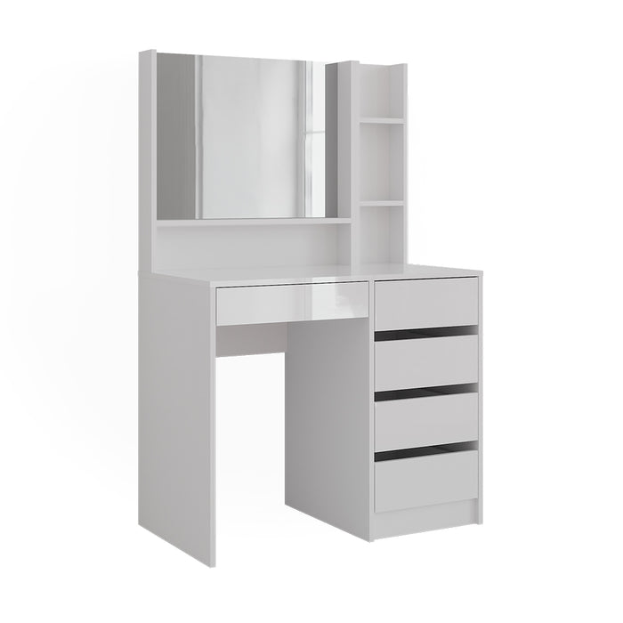 Vicco Tavolo da toeletta Bianco lucido 89.8 cm 6 parti