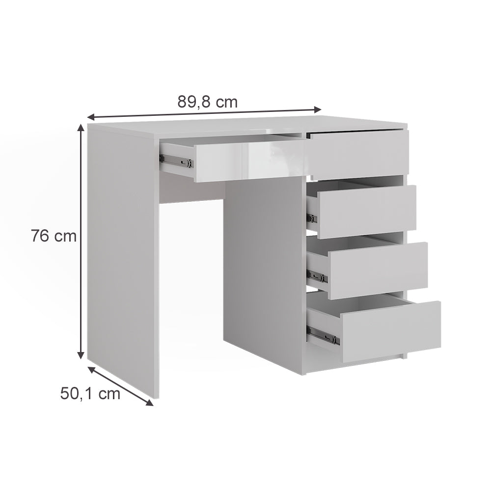 Vicco Tavolo da toeletta Bianco/bianco lucido 89.8 cm