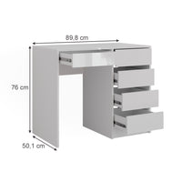 Vicco Tavolo da toeletta Bianco/bianco lucido 89.8 cm