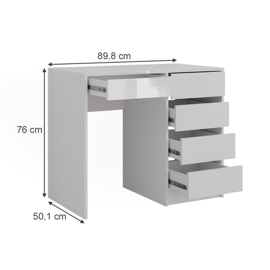 Vicco Tavolo da toeletta Bianco/bianco lucido 89.8 cm