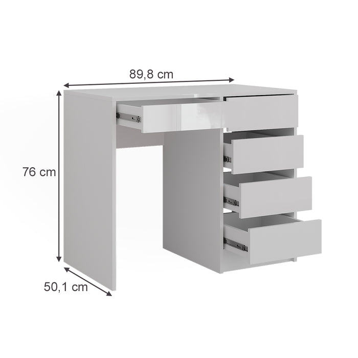 Vicco Tavolo da toeletta Bianco/bianco lucido 89.8 cm