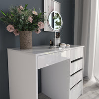 Vicco Tavolo da toeletta Bianco/bianco lucido 89.8 cm