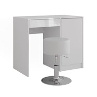 Vicco Tavolo da toeletta Bianco/bianco lucido 89.8 cm con sgabello