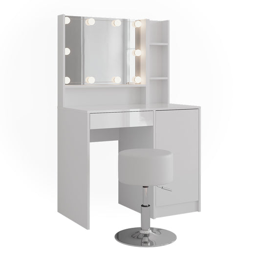 Vicco Tavolo da toeletta Bianco 89.8 cm 7 parti