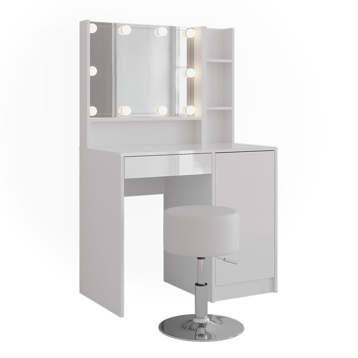 Vicco Tavolo da toeletta Bianco 89.8 cm 7 parti