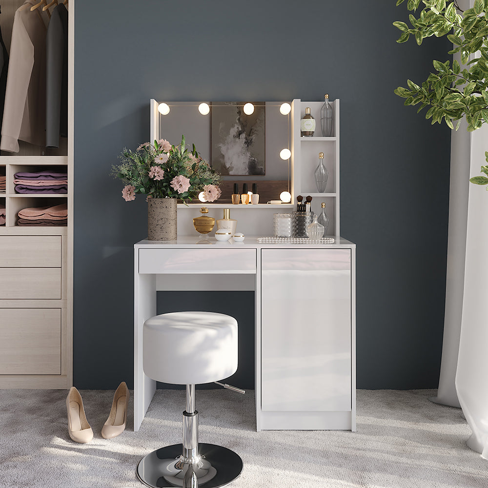 Vicco Tavolo da toeletta Bianco 89.8 cm 7 parti