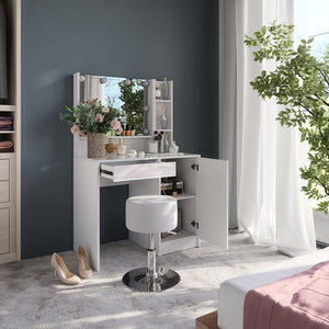 Vicco Tavolo da toeletta Bianco 89.8 cm 7 parti