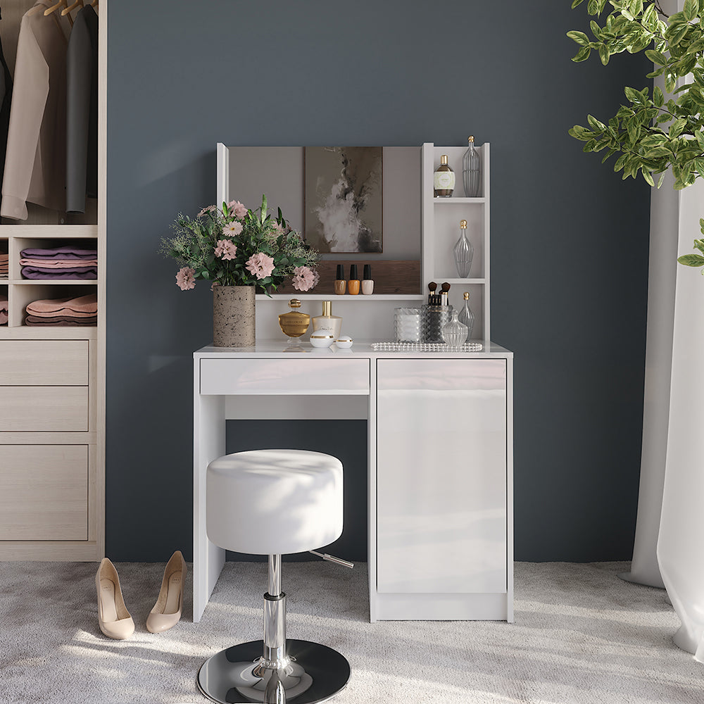 Vicco Tavolo da toeletta Bianco 89.8 cm 7 parti