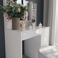 Vicco Tavolo da toeletta Bianco 89.8 cm 7 parti