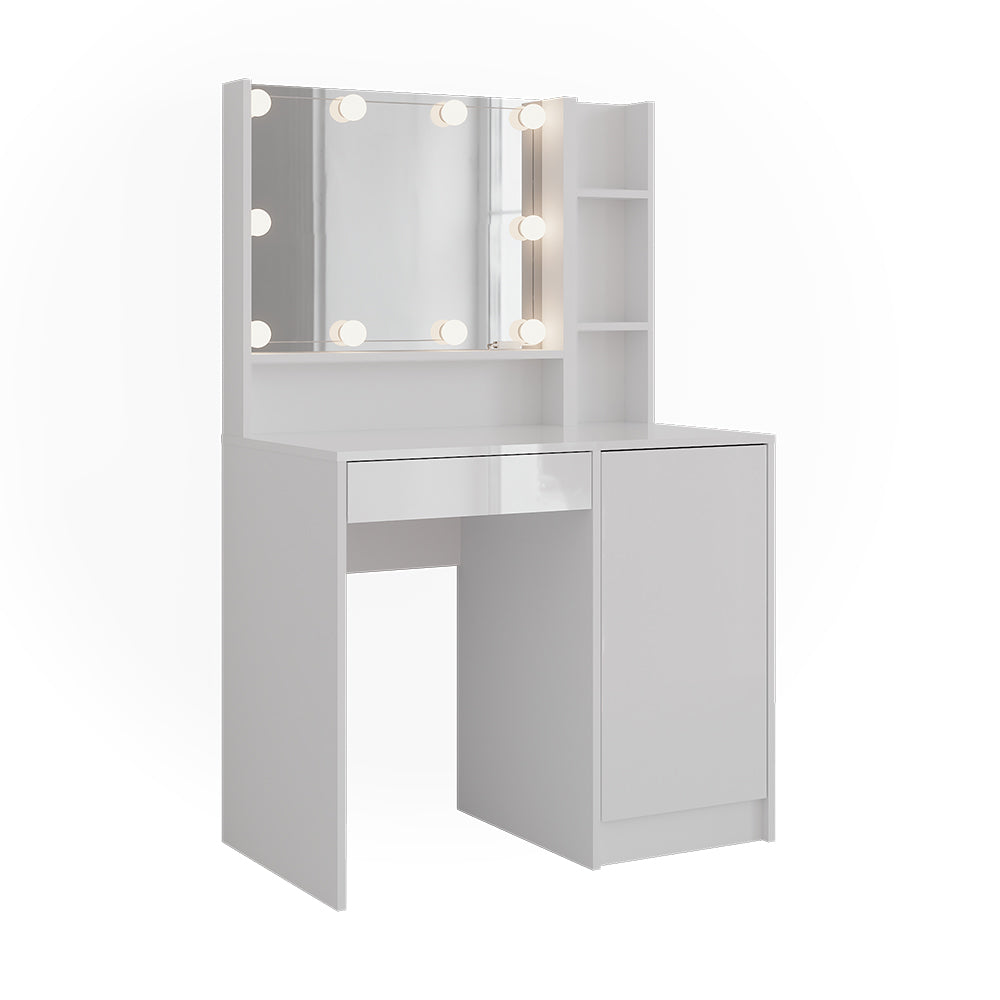 Vicco Tavolo da toeletta Bianco 89.8 cm 7 parti