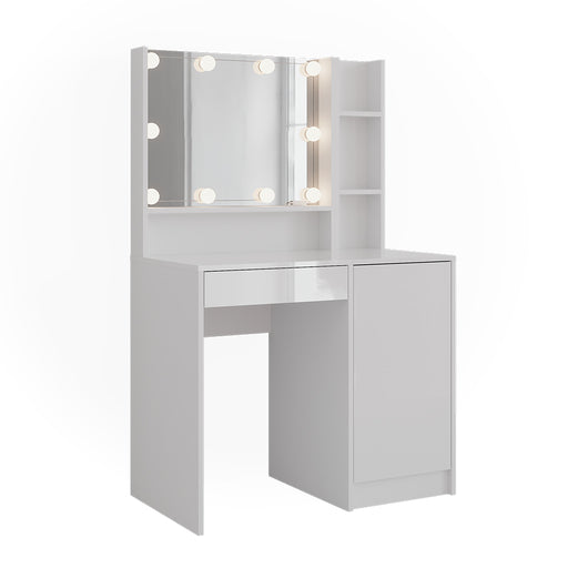 Vicco Tavolo da toeletta Bianco 89.8 cm 7 parti