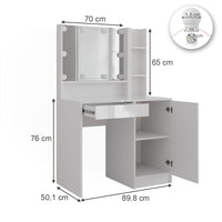 Vicco Tavolo da toeletta Bianco 89.8 cm 7 parti